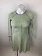 BDG Urban Outfitters Heather Pastel Green Fit Flare Seamed Stretch Dress XS 