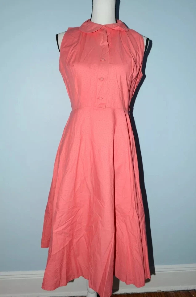 Vestido Rosa Novedad Años 50 Vintage Ajuste N Acampanado Vestido de Té Ardilla Nueva Ola XS/S Foto 2 de 4