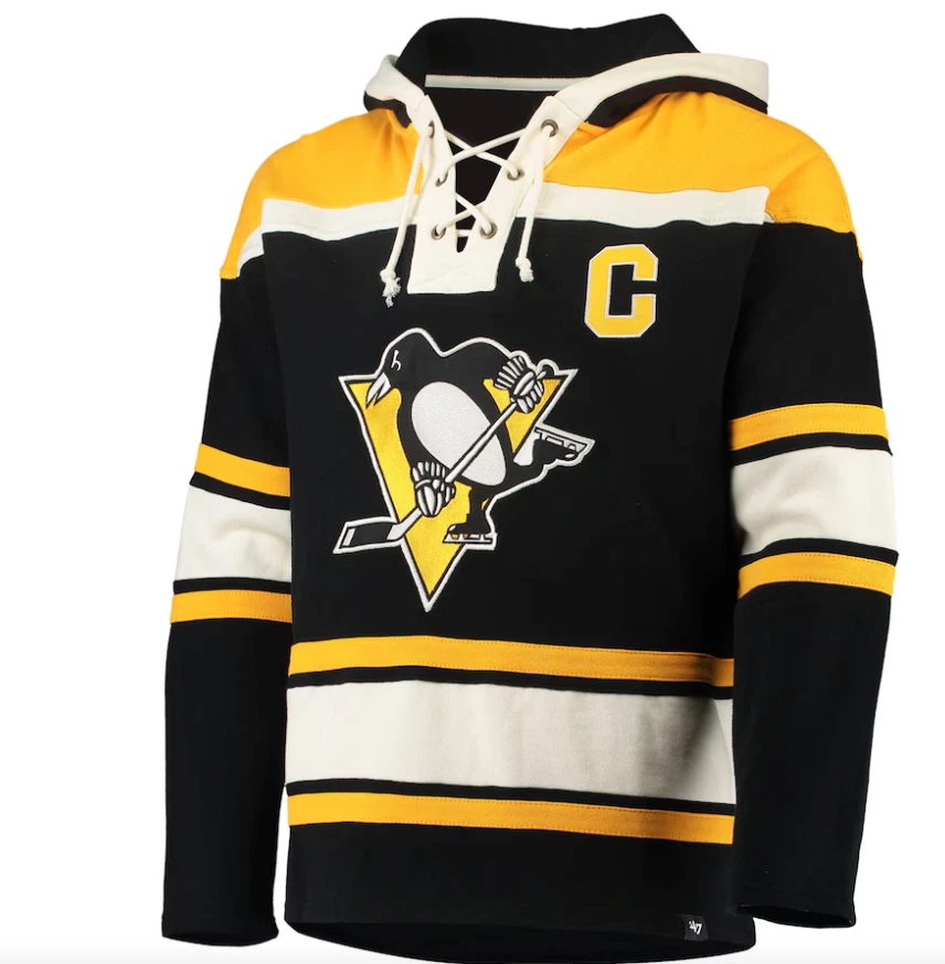 Men's Pittsburgh Penguins Sidney Crosby Black Lacer Pullover Hoodie NHL