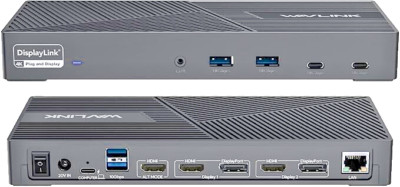 Wavlink DisplayLink 4K Docking Station USB-C Triple 3 monitors 60hz