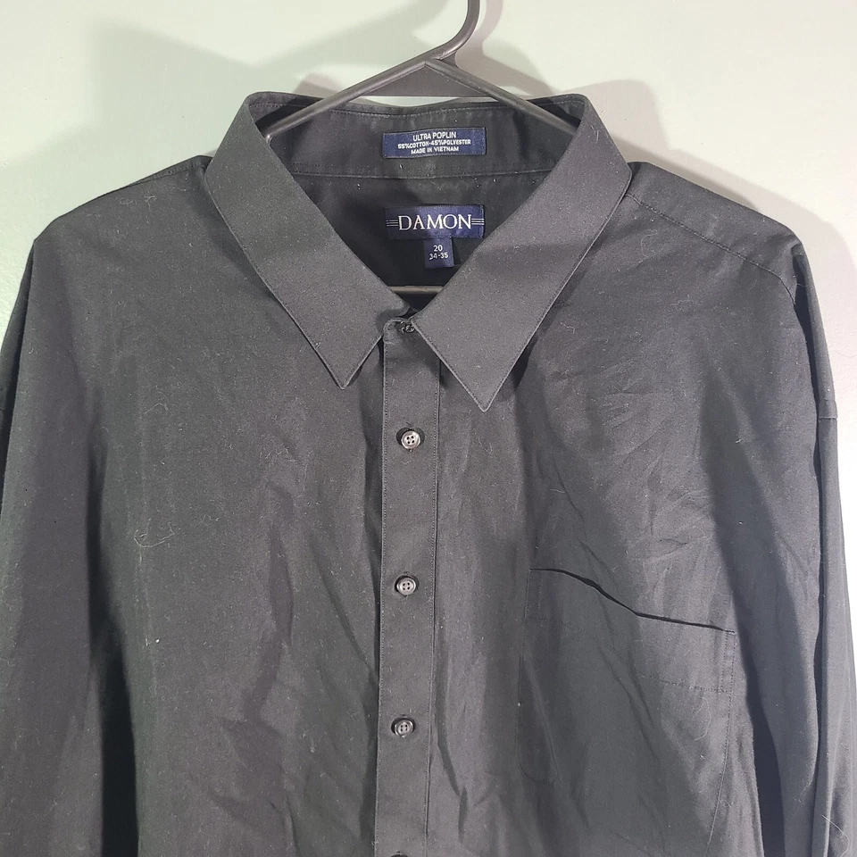 Camisa de vestir Damon ultra popelina para hombre algodón poliéster talla 20 (34-35) negra Foto 2 de 4