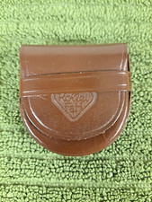 Vintage Rollei F H Brown Leather Lens Case - 40 x 40 x 10mm - Germany