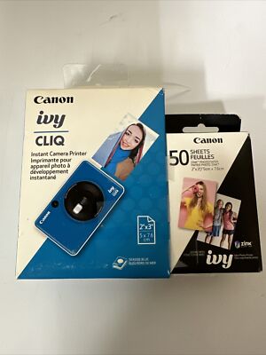 Canon Ivy CLIQ+ Instant Camera Printer (Seaside Blue) 50 Sheets