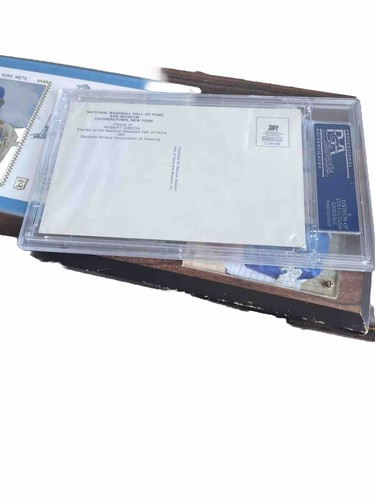 Bob Gibson signiertes Goldschild HOF Postkarte gelbe Kardinäle Autogramm PSA/DNA - Bild 4 von 4