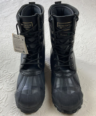 Samco Freezerwear Work Boots 8 Black Liners B20 Steel Toe Leather Insulated