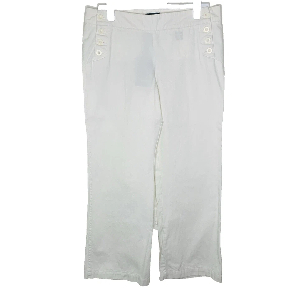 Pantalones marineros para mujer talla 12 blanco crema pierna ancha nuevos con etiquetas Bitten Sarah Jessica Parker Foto 3 de 4