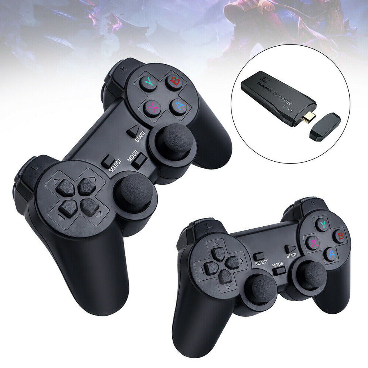 HDMI 4K TV Game Stick Console Built-in 64GB 20000+Retro Games+2 Wireless  Gamepad