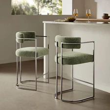 Huron Counter Stool in Silver Leaf
