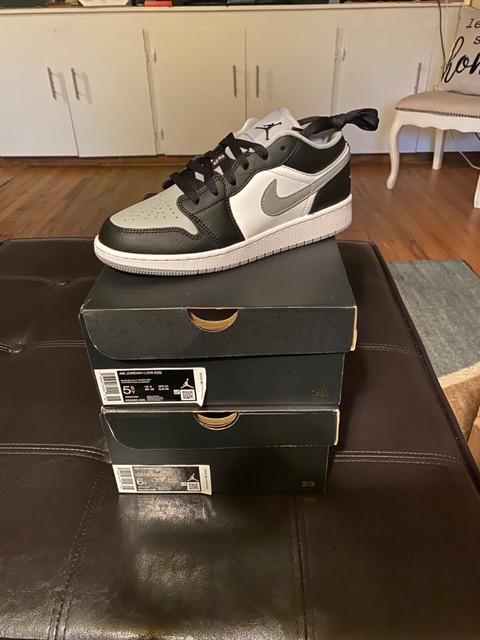Nike Air Jordan Retro 1 Low Light Smoke Grey Black 553560-039 GS | eBay