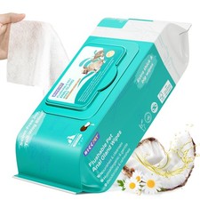 HICC PET Wipes for Dogs  Cats, Cleansing 100 Counts Flushable , White