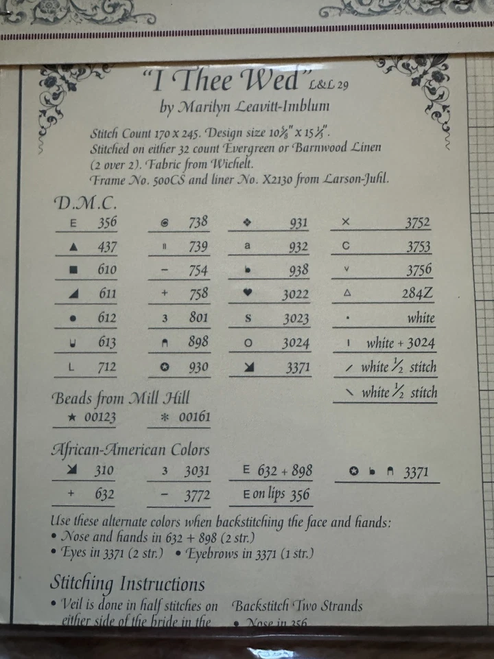 Lavender & Lace "I THEE WED" & "WHITE LACE" Counted Cross Stitch Patterns NEW - Image 4 of 4