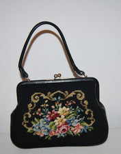 Gobelin Tasche Handarbeit Vitage