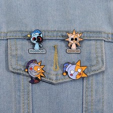Sun And Moon Good Night Enamel Pins Custom Suncat And Mooncat Brooches Lapel Bad