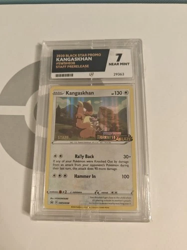 Pokémon TCG Kangaskhan SWSH038 Darkness Ablaze Stamp - Staff Card - Graded Ace 7