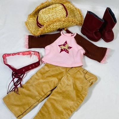 18'' American Girl Doll Today 2005 Horse Lover Outfit Straw Hat, Boots, Belt, Top