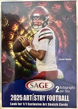 2025 SAGE ARTISTRY FOOTBALL BLASTER BOX NFL JAYDEN DANIELS 2 AUTOS PER BOX