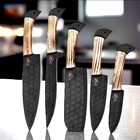 Matte Black Knife Set | 5 Pieces Black Knife Set | Wooden Knife Sets — photo 2