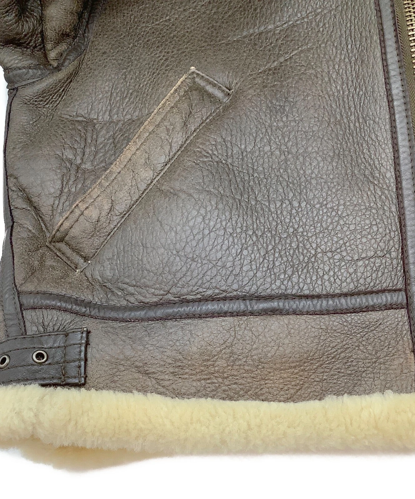 Bellezza Uomo Collection Mouton Leather Sheepskin Jacket Men's Size L Brown - product detail image 10
