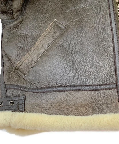 Bellezza Uomo Collection Mouton Leather Sheepskin Jacket Men's Size L Brown image 10