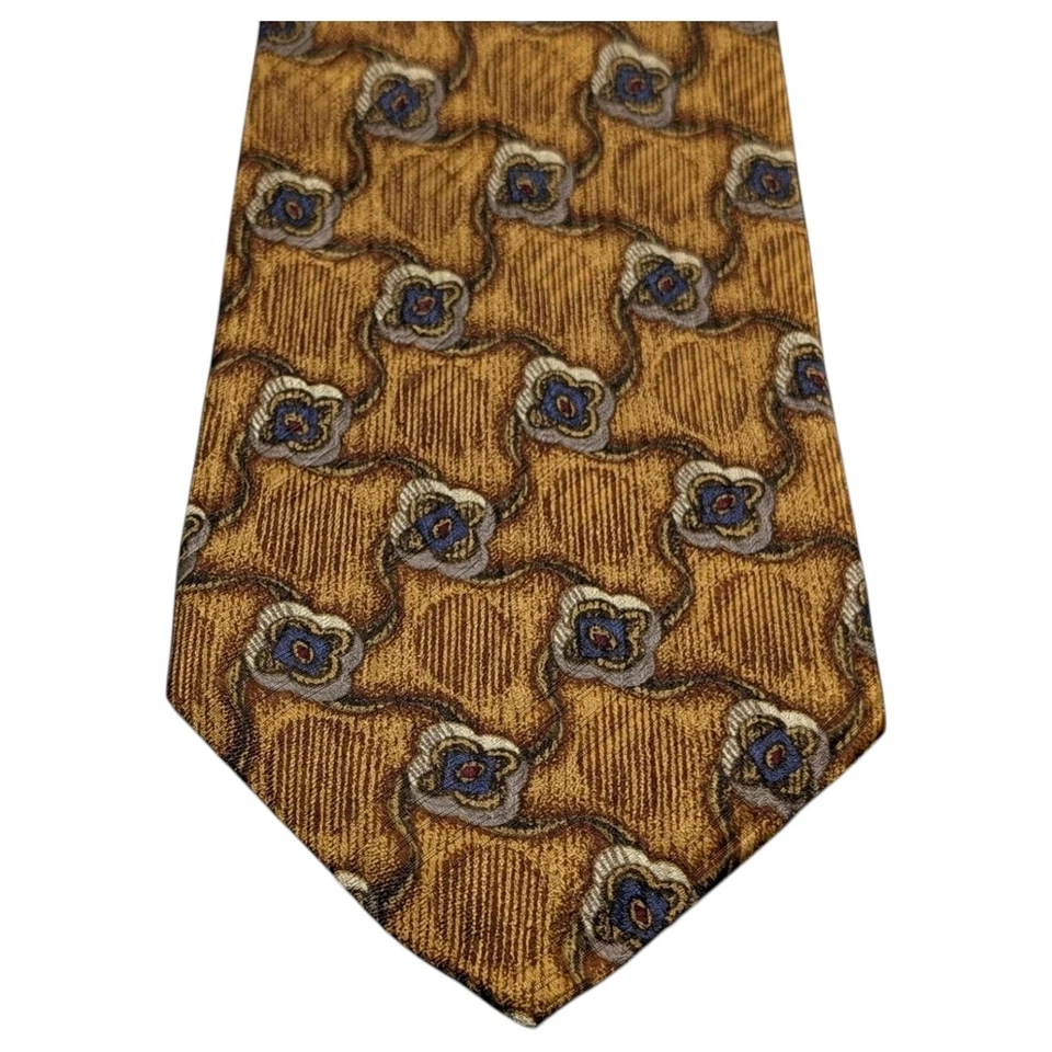 Corbata Robert Talbott Best of Class 55" Ancho Seda Floral Amarilla EE. UU. Italia De Colección Foto 2 de 4