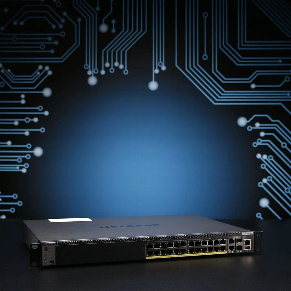 NetGear M4300-28G-PoE+ Managed PoE+ Switch // 24x GbE, 2x 10GbE, 2x SFP+