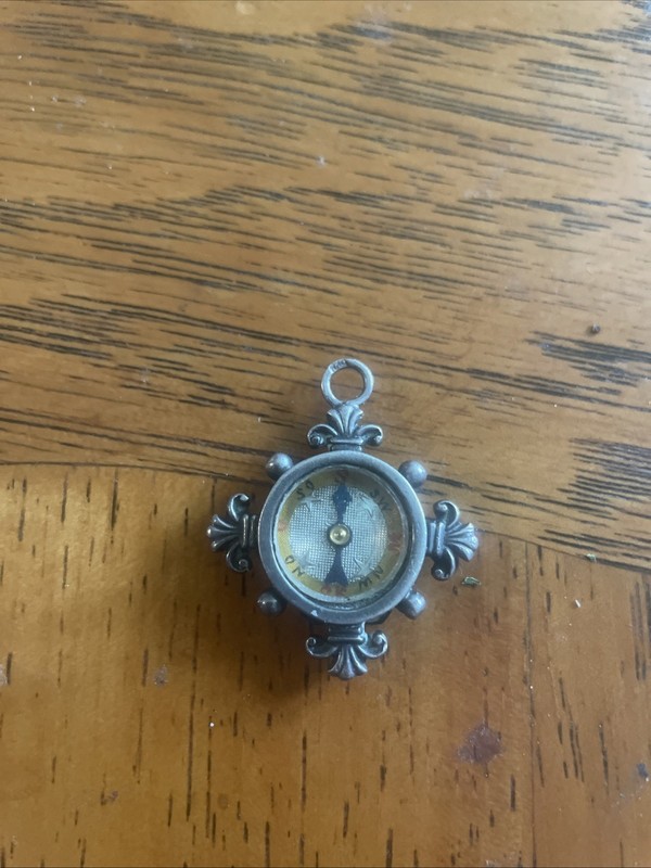 swiss vintage compass with gold inlay