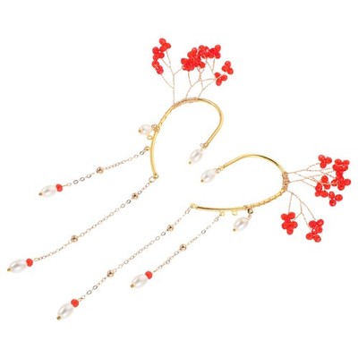 Hand Earrings Cartilage Rhinestone for Women Clip-ons Dangle Crystal