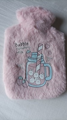 Wärmflasche mit Warmem Bezug 500ml Bettflasche Wärmebeutel Hot Water Bottle Bag