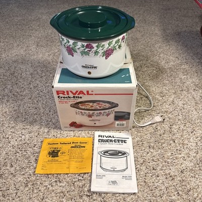 Vintage Rival Crock-Ette Slow Cooker 1 Qt Model 3205 Stoneware Crock Pot W/ Box