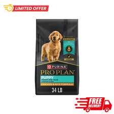 Purina Pro Plan Puppy Shredded Blend Chicken & Rice Formula Dry Dog Food, 34lbs