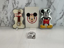 Disney Vintage Leather Sorcerer Mickey Mouse Watch Needs Battery W/ Box  Tin