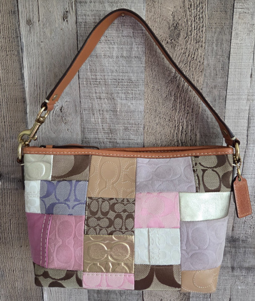 Coach Vintage Y2K Pastel Signature Patchwork Hobo Shoulder Bag F11708