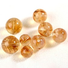 4PCS Natural Citrine Gemstone Round Spacer Loose Beads 8MM 9.5-10MM 11.5-12MM