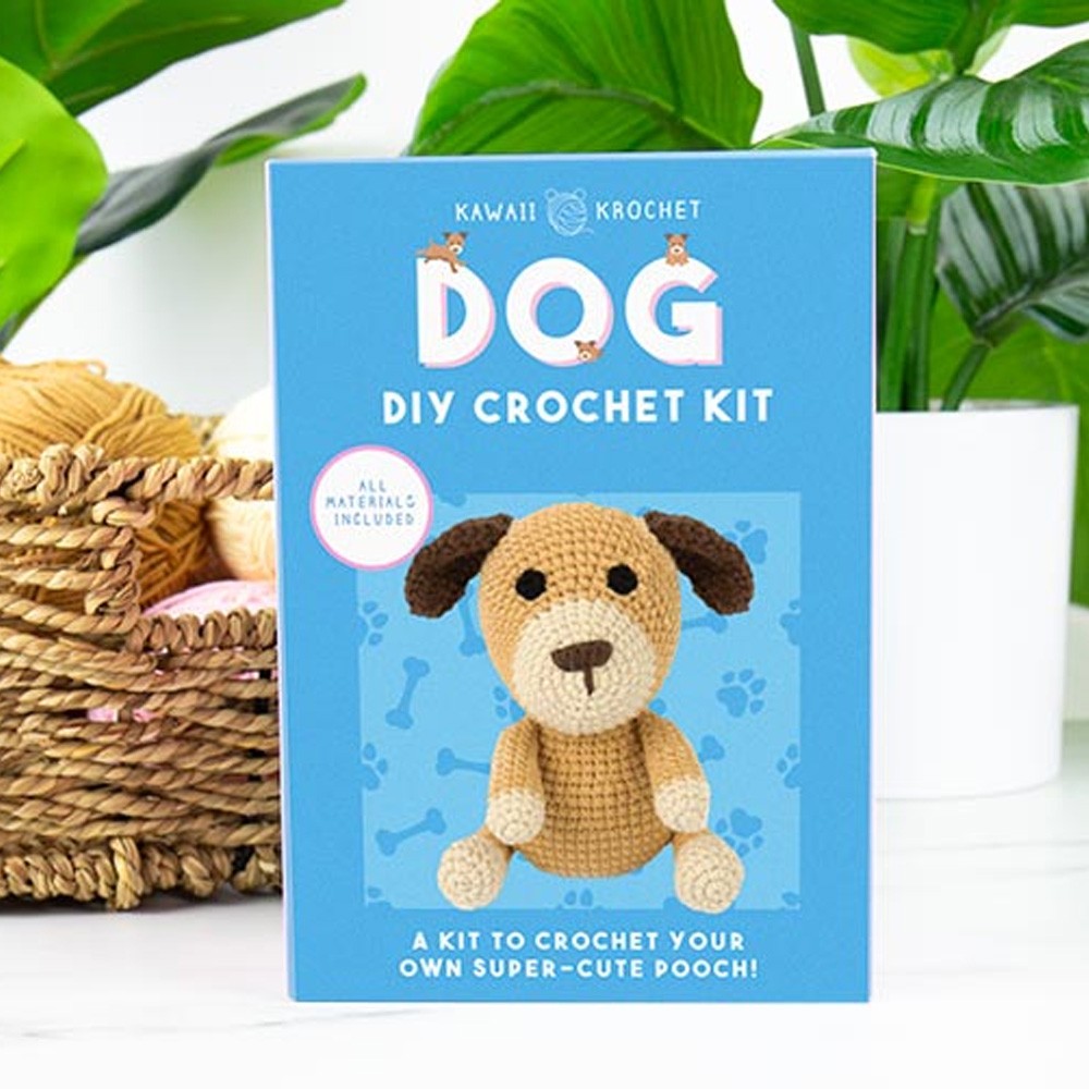 Gift Republic Kawaii Dog Crochet Kit DIY Craft Set for Creating Your Own Cute Puppy Gift for Teens & Adults Crafting Gift Idea Crochet Set, Brown - Image 2