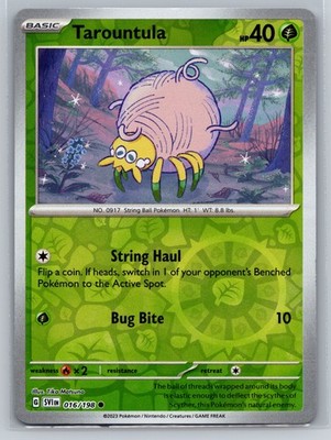 Tarountula 016/198 Reverse Holo Scarlet Violet Grass Pokemon TCG Common Card
