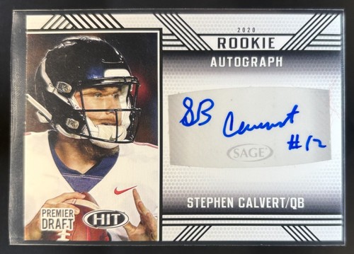 2020 SAGE HIT Stephen Calvert Rookie Auto Black #A93 - Picture 1 of 10