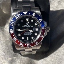 Rolex GMT-Master II Pepsi Red/Blue 24-Hour Bezel Black Dial Date 40mm Steel