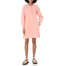 Amazon Essentials Peach Fleece Dress Pockets Long Sleeve Women's Size Large NWT