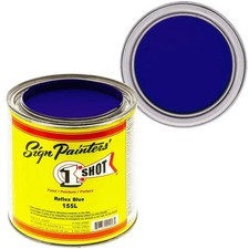 1 Shot Lettering Enamel Reflex Blue 155L   4oz Pinstriping Paint