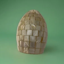 Kira Home Coast 7" Hand-Crafted Mosaic Sea Shell Glass Shade retail $36