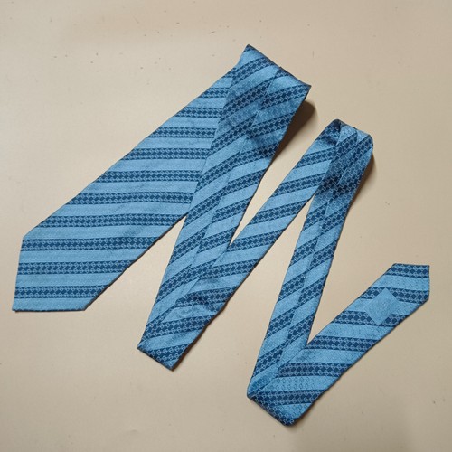 Gucci Seidenkrawatte blau gestreift GG Monogramm Luxus Designer Italien - Bild 10 von 13