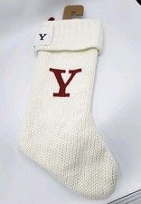 Christmas Stocking Wondershop White Monogrammed Target NEW Letter Y Cable Knit