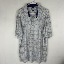 FootJoy Athletic Fit Golf Polo Shirt AOP Travel Print Floral Men's Size XL
