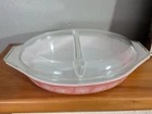 Vintage Pyrex Pink Daisy 1.5 Quart Casserole Dish with Lid 1 ½ Qt. DIVIDED