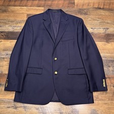 Lauren Ralph Lauren Blazer 42R Navy Blue Wool Gold Buttons