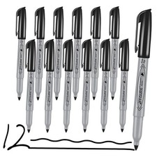 Permanent markers, 12 packs permanent markers bulk, quick drying in one