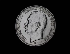 3 Mark Baden Friedrich II. 1908 G  Silber Kaiserreich