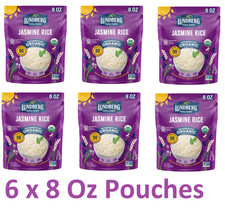 Lundberg Organic Jasmine Rice 8 Ounce Gluten Free Non Gmo  6 x PACK 