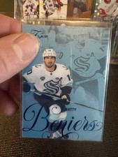 Matty Beniers 2025-26 Upper Deck Flair SSP Forecheck Blue Ice 06/25 #108 Kraken