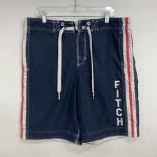 Abercrombie  Fitch Mens Swim Trunks Medium Navy Mesh Lined Board Shorts